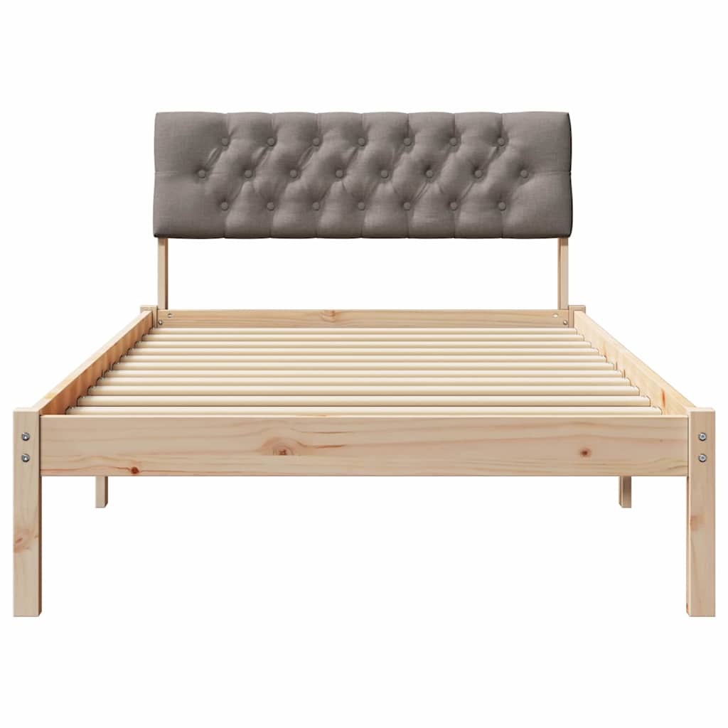 Bettgestell Braun und Taupe 100 x 200 cm Massivholz Kiefer