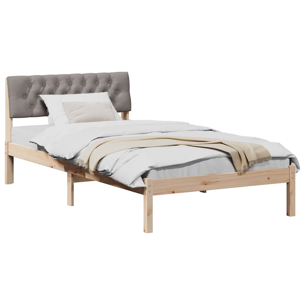 Bettgestell Braun und Taupe 100 x 200 cm Massivholz Kiefer