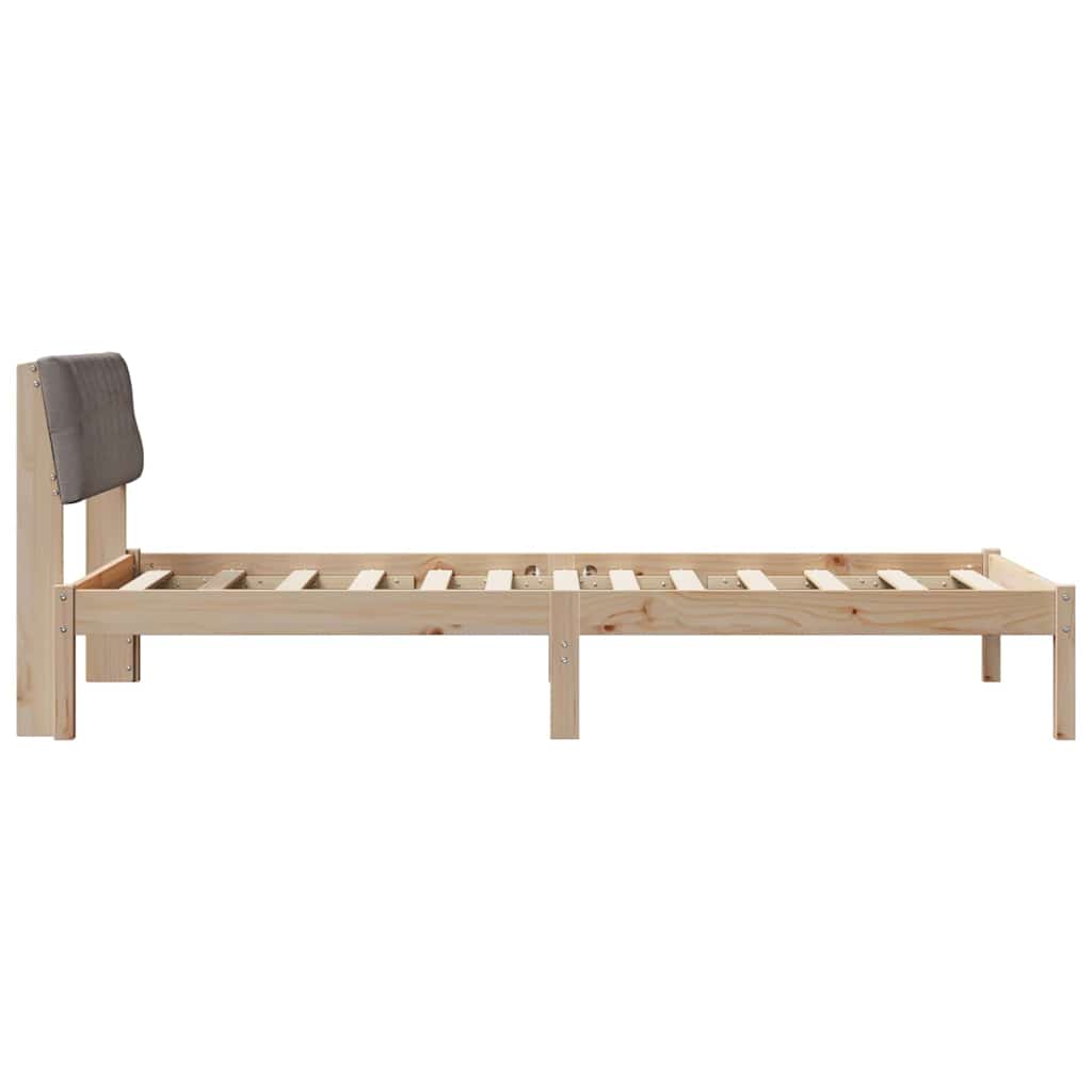 Bettgestell Braun und Taupe 100 x 200 cm Massivholz Kiefer