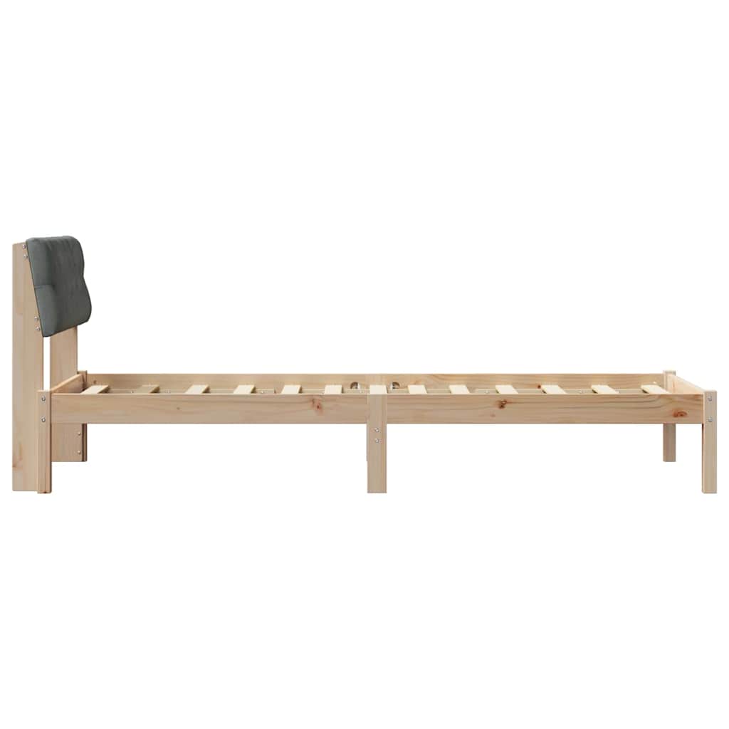 Bettgestell Braun und Dunkelgrau 80 x 200 cm Massivholz Kiefer