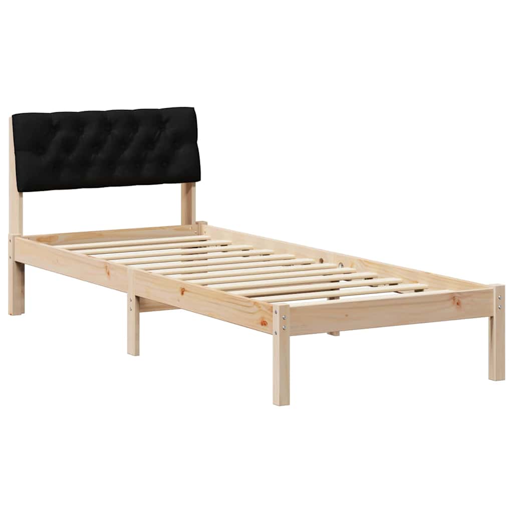 Bettgestell Braun und Schwarz 80 x 200 cm Massivholz Kiefer