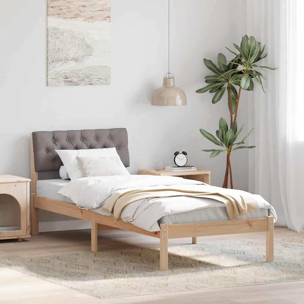 Bettgestell Braun und Taupe 80 x 200 cm Massivholz Kiefer