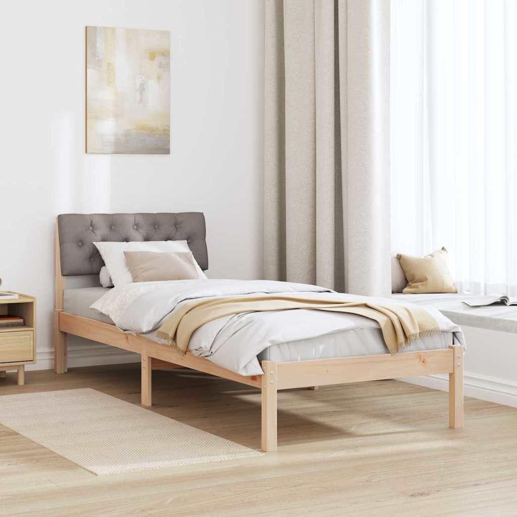 Bettgestell Braun und Taupe 80 x 200 cm Massivholz Kiefer