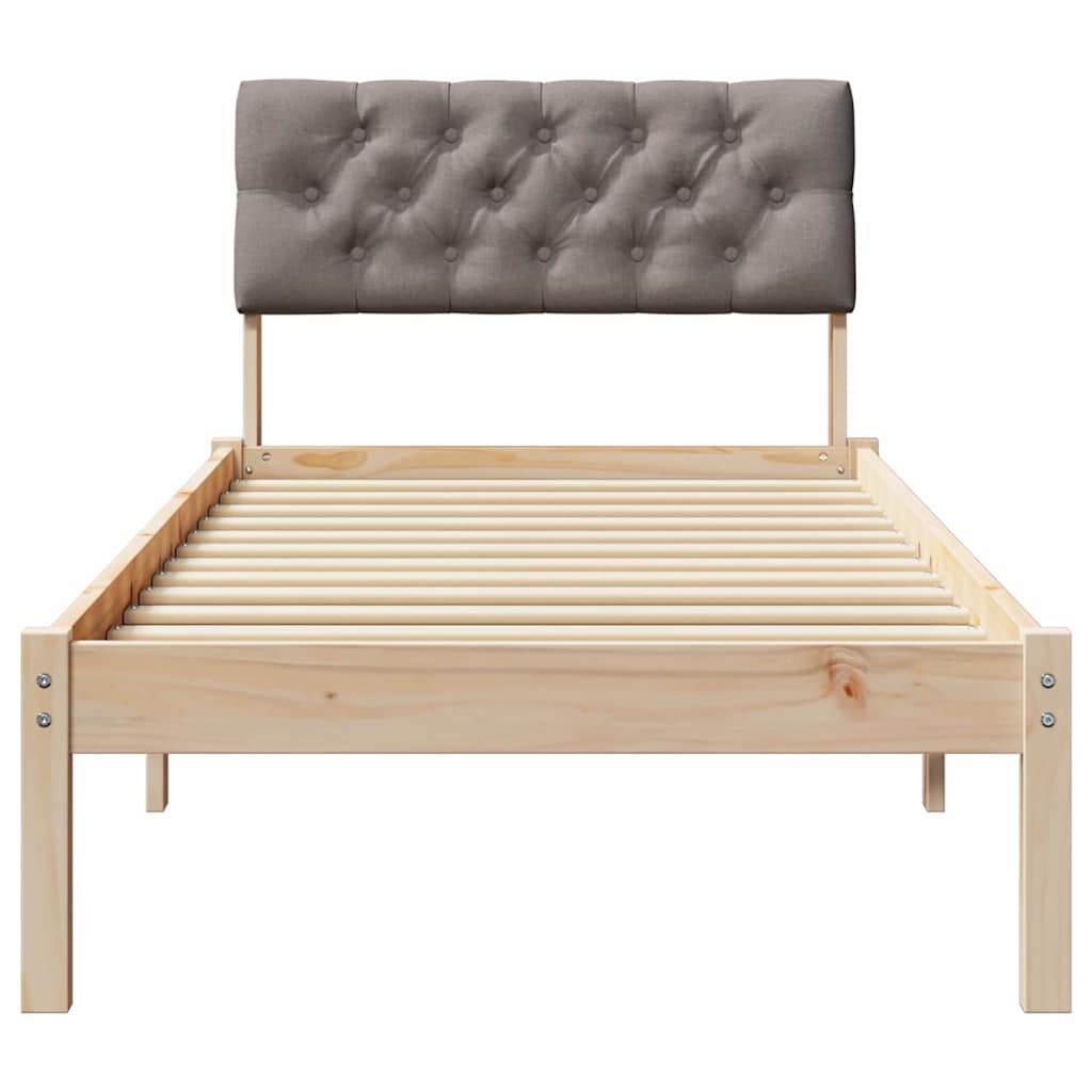 Bettgestell Braun und Taupe 80 x 200 cm Massivholz Kiefer