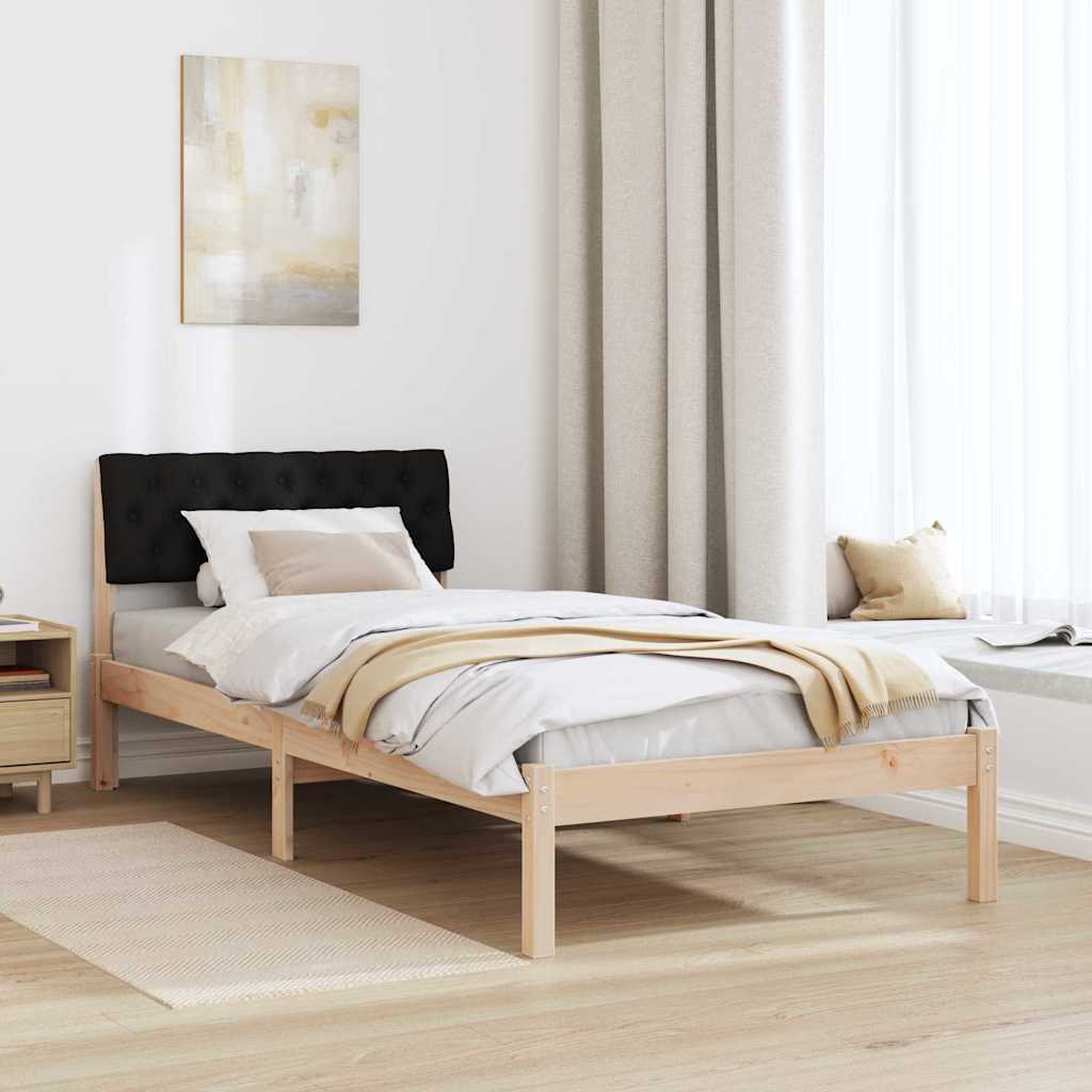 Bettgestell Braun und Schwarz 90 x 190 cm Massivholz Kiefer