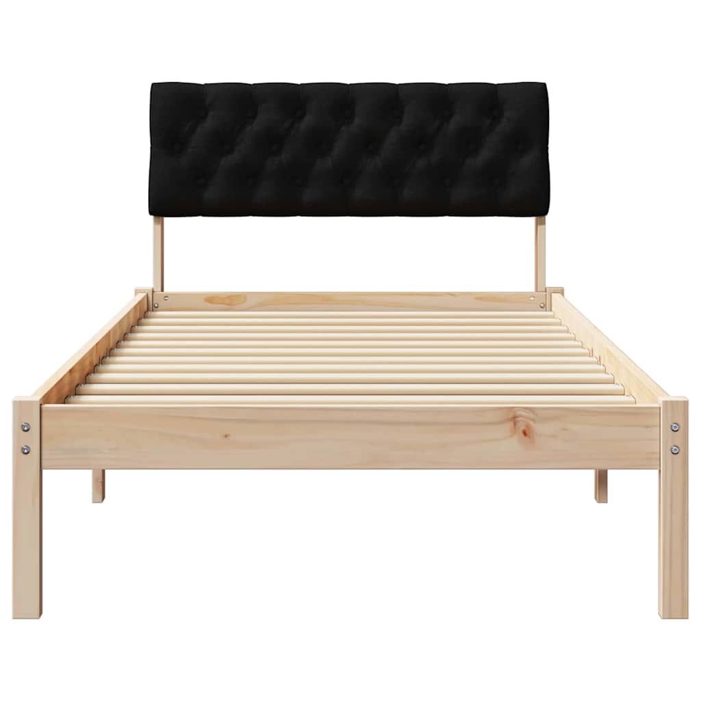 Bettgestell Braun und Schwarz 90 x 190 cm Massivholz Kiefer
