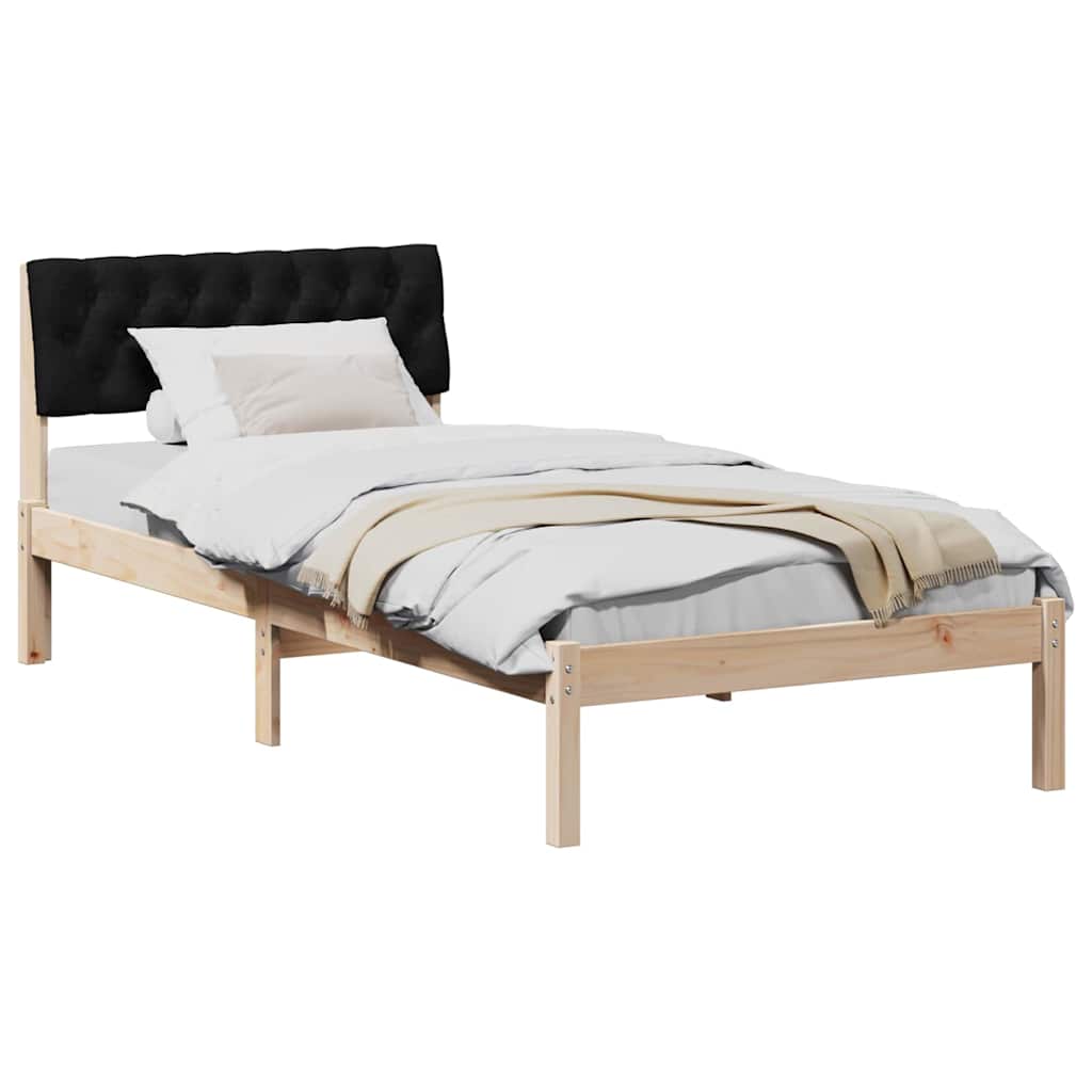 Bettgestell Braun und Schwarz 90 x 190 cm Massivholz Kiefer