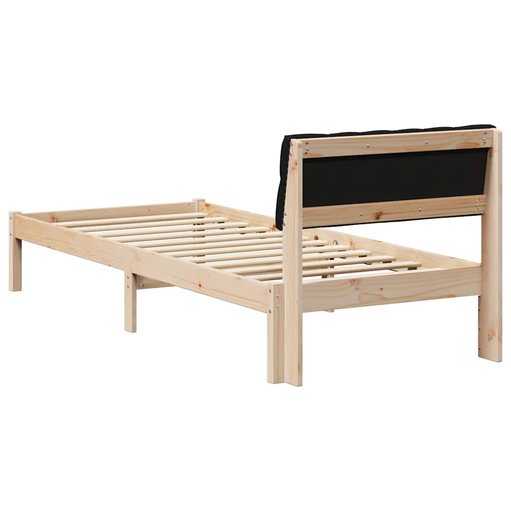 Bettgestell Braun und Schwarz 75 x 190 cm Massivholz Kiefer