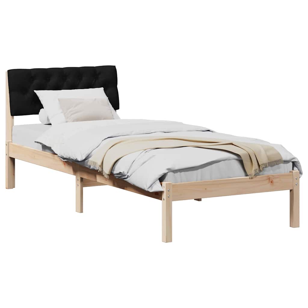 Bettgestell Braun und Schwarz 75 x 190 cm Massivholz Kiefer