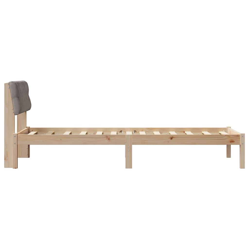 Bettgestell Braun und Taupe 75 x 190 cm Massivholz Kiefer