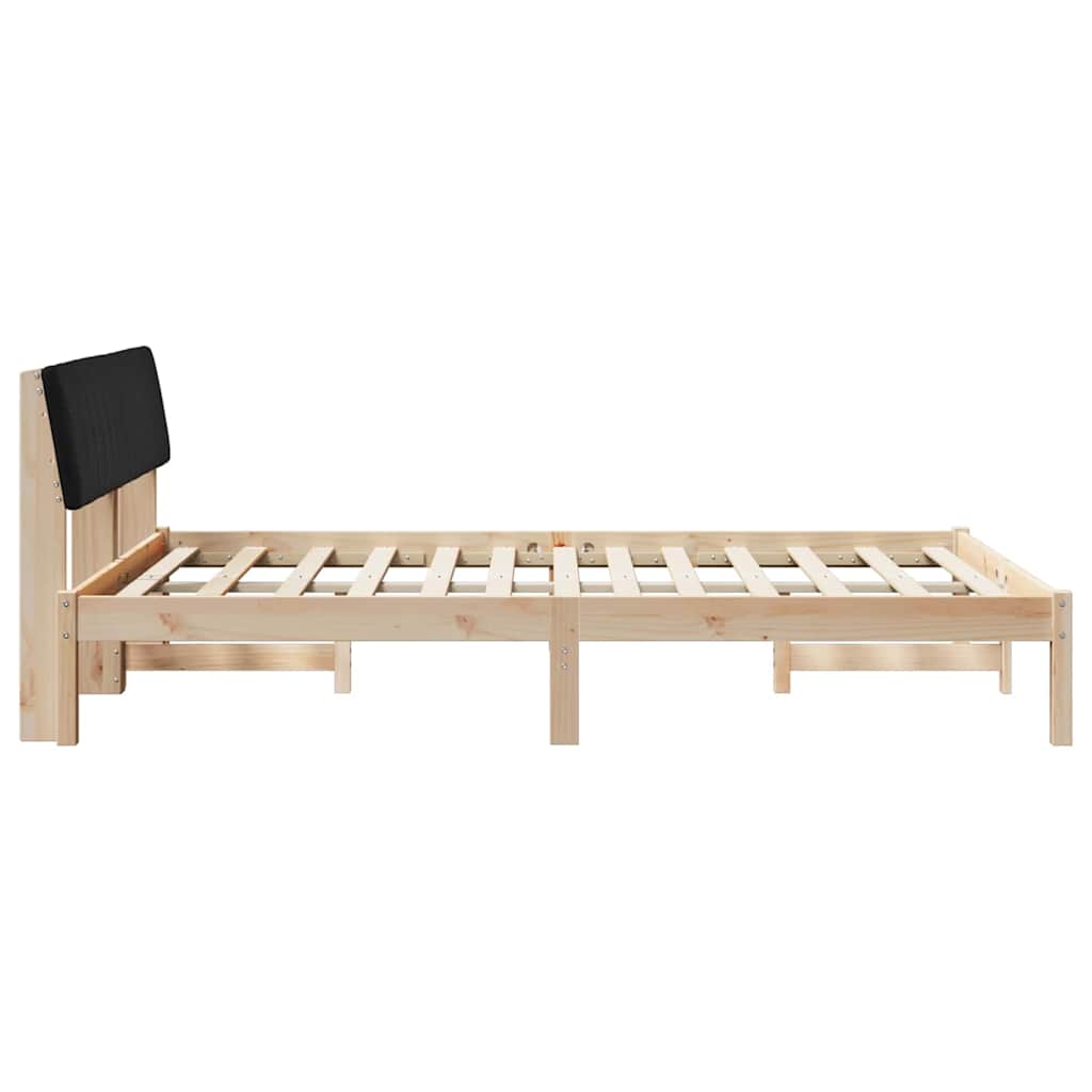 Bettgestell Braun und Schwarz 135 x 190 cm Massivholz Kiefer