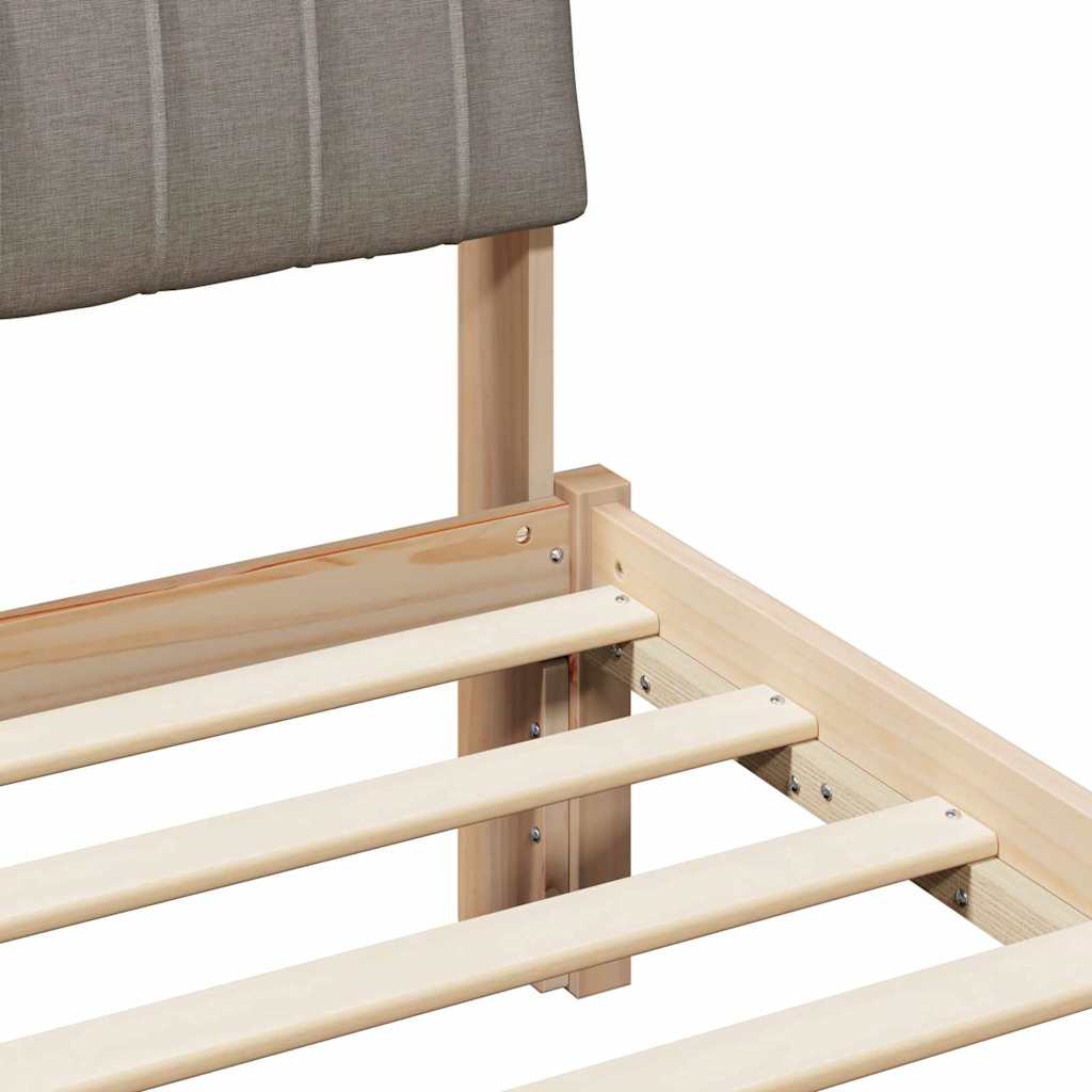 Bettgestell Braun und Taupe 135 x 190 cm Massivholz Kiefer