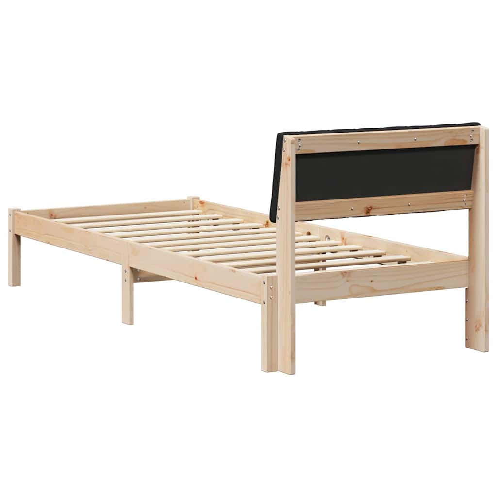 Bettgestell Braun und Schwarz 75 x 190 cm Massivholz Kiefer