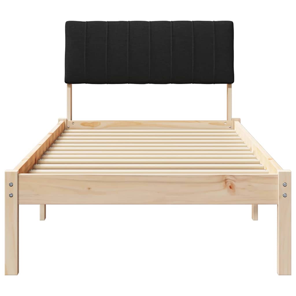Bettgestell Braun und Schwarz 75 x 190 cm Massivholz Kiefer