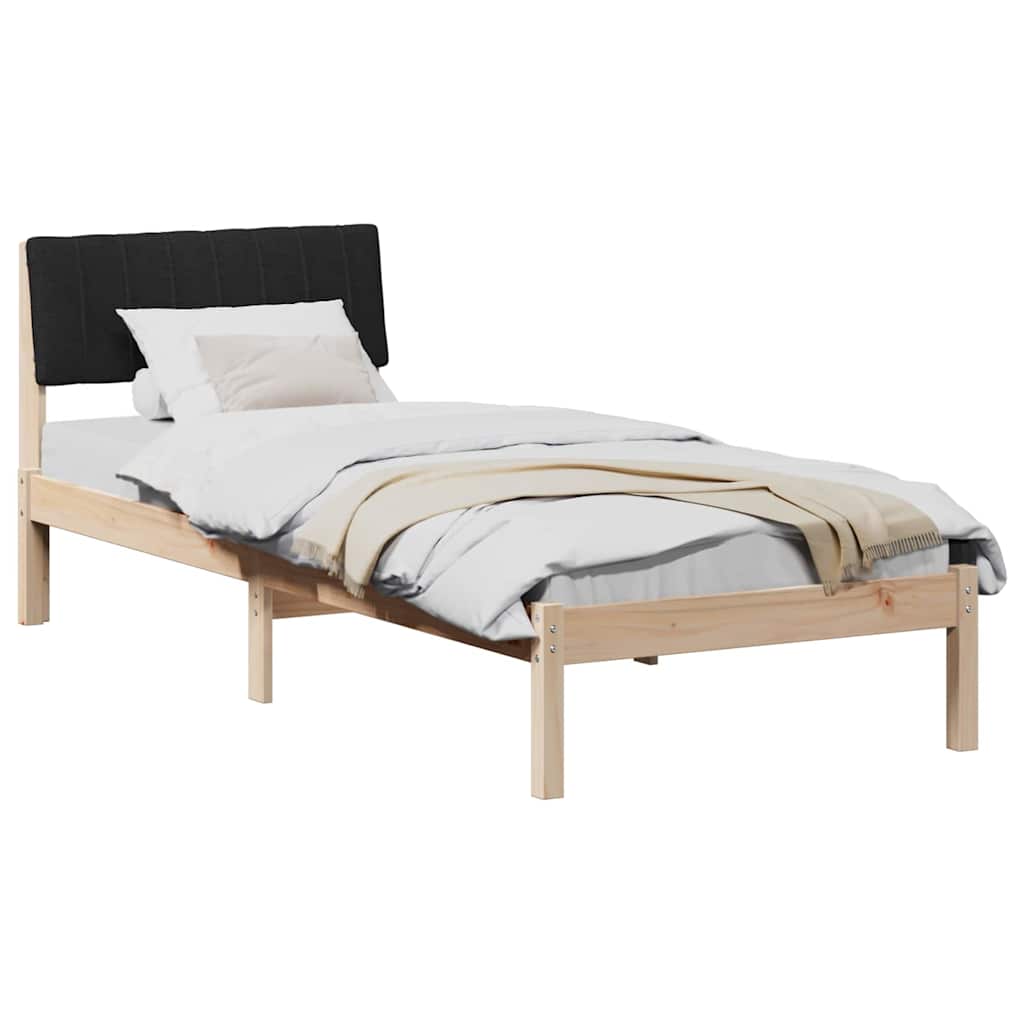 Bettgestell Braun und Schwarz 75 x 190 cm Massivholz Kiefer