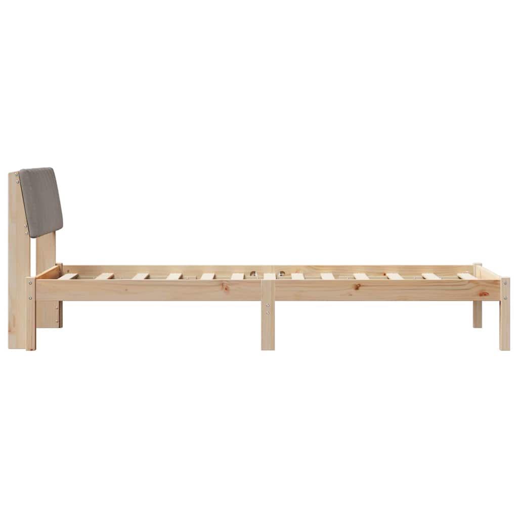 Bettgestell Braun und Taupe 75 x 190 cm Massivholz Kiefer