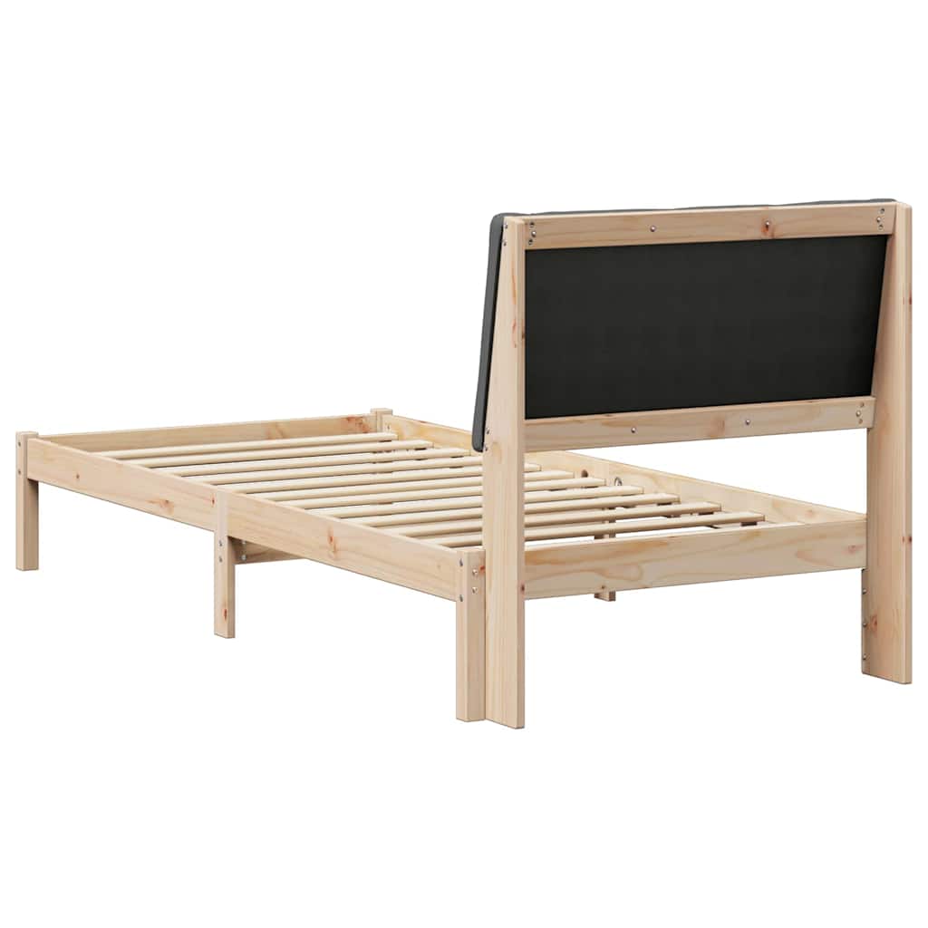 Bettgestell Braun und Dunkelgrau 100 x 200 cm Massivholz Kiefer
