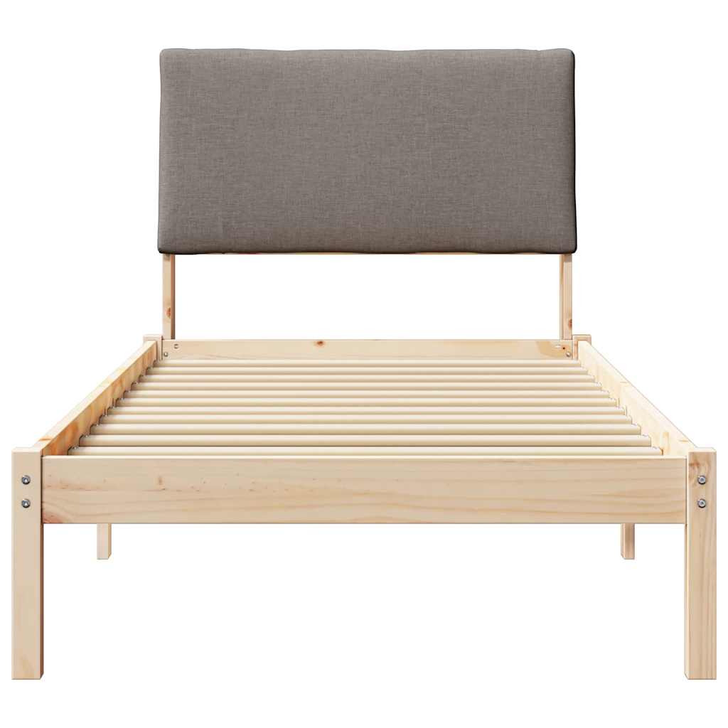 Bettgestell Braun und Taupe 100 x 200 cm Massivholz Kiefer
