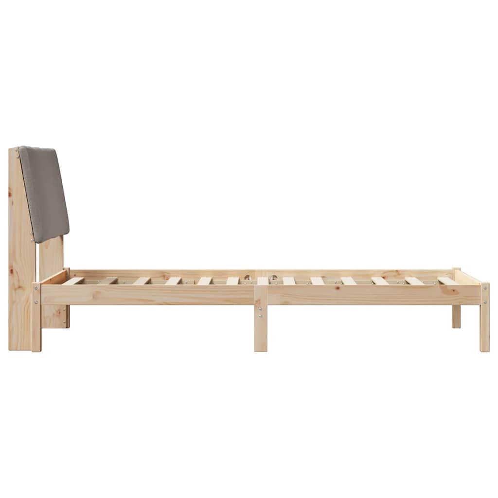 Bettgestell Braun und Taupe 100 x 200 cm Massivholz Kiefer