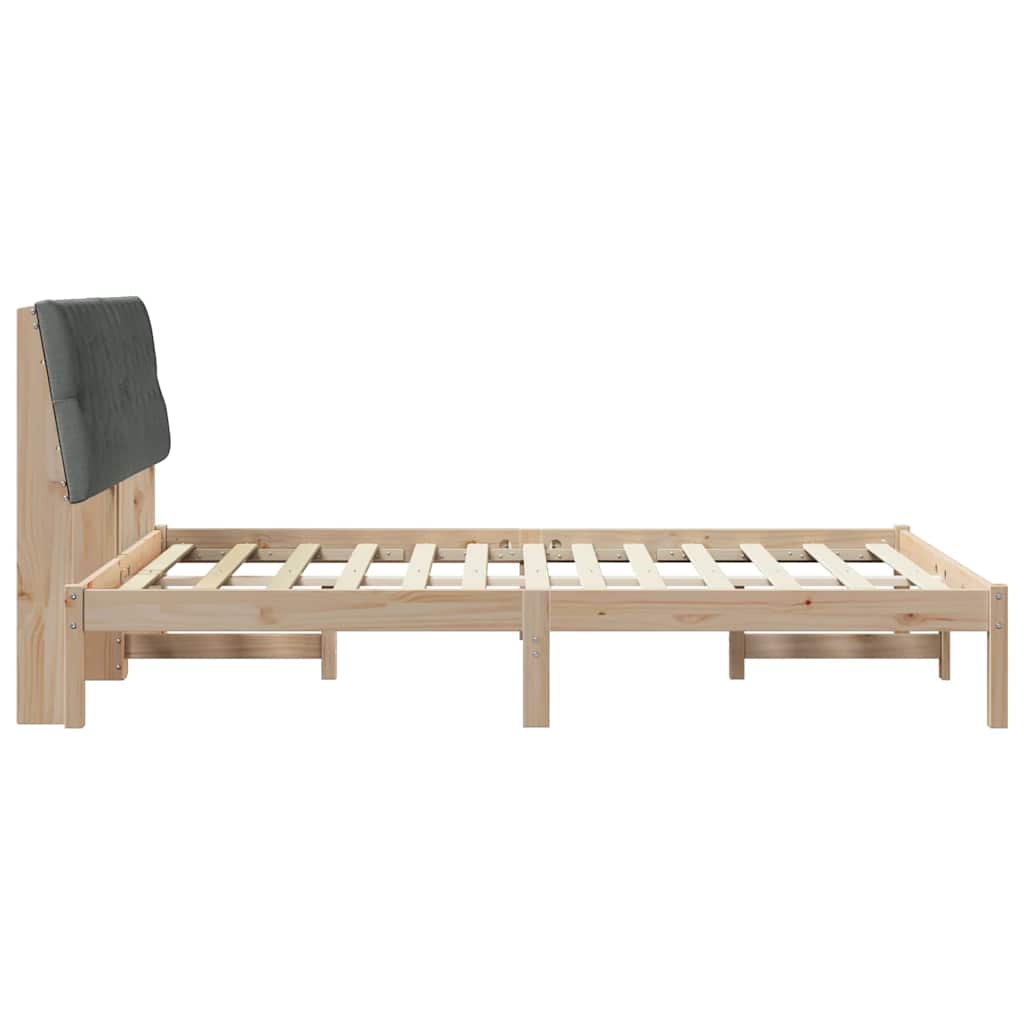 Bettgestell mit gepolstertem Kopfteil Braun 135 x 190 cm