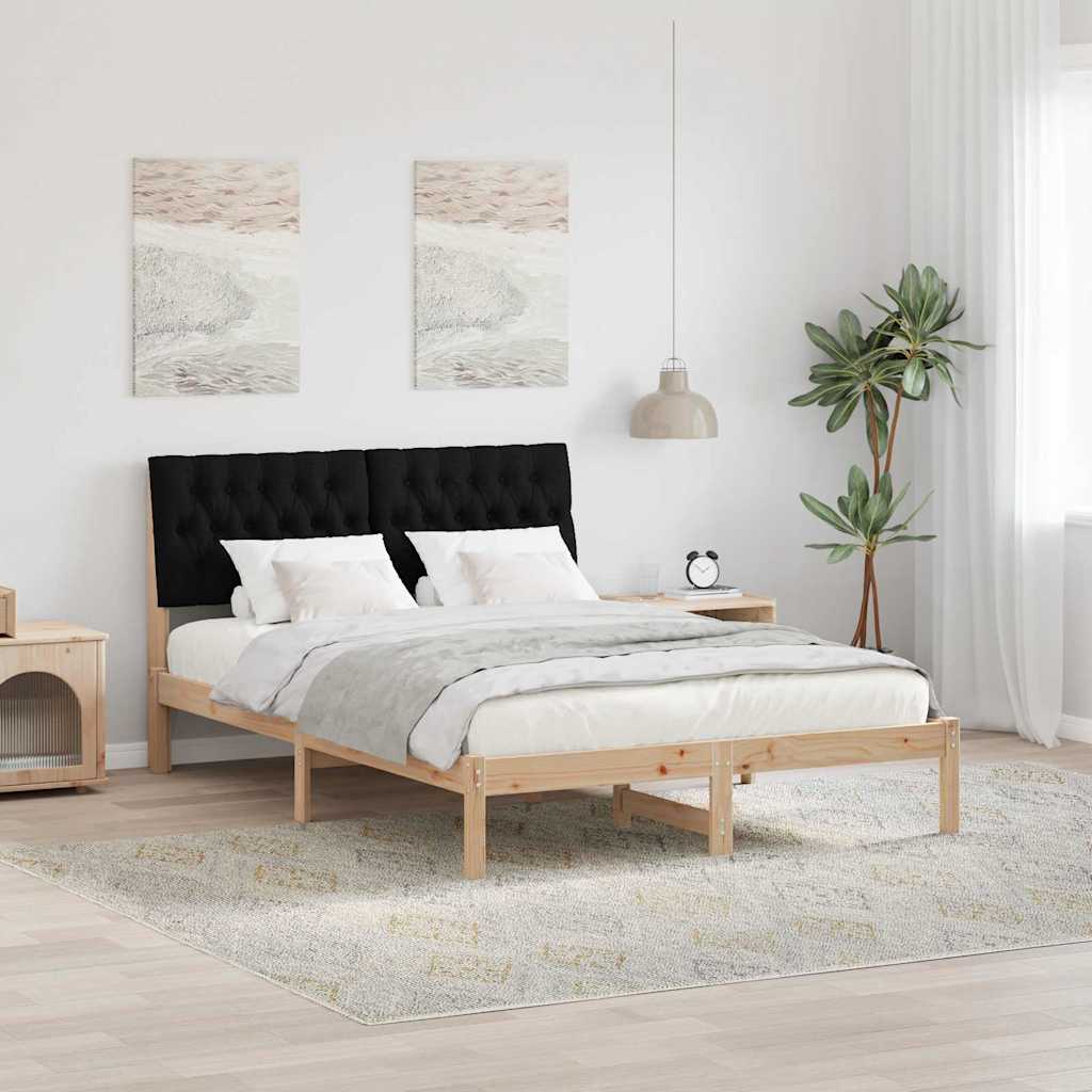 Bettgestell mit gepolstertem Kopfteil Braun 135 x 190 cm