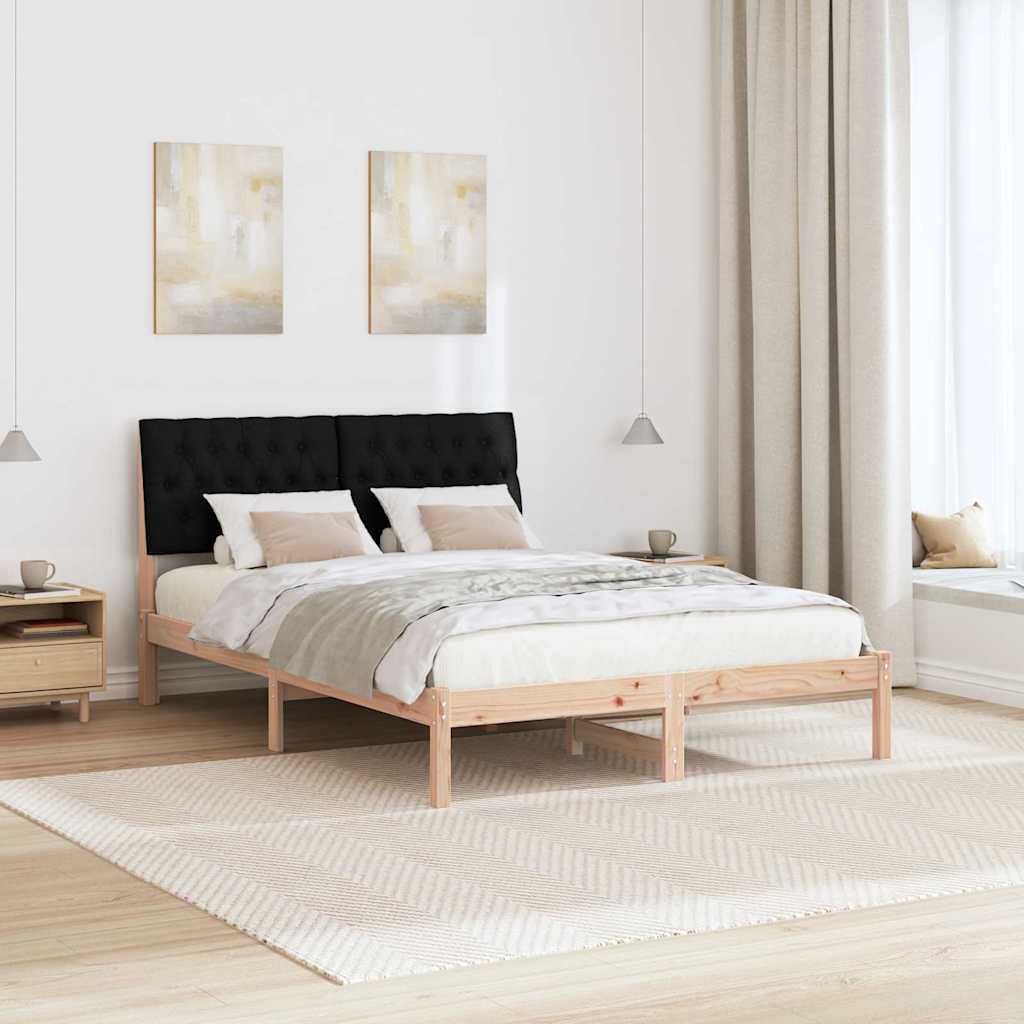 Bettgestell mit gepolstertem Kopfteil Braun 135 x 190 cm