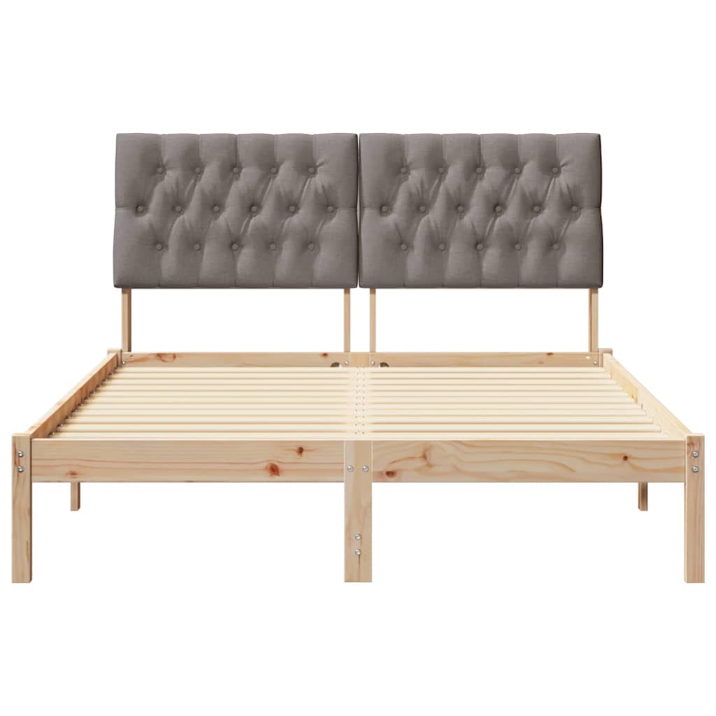 Bettgestell mit gepolstertem Kopfteil Braun 135 x 190 cm