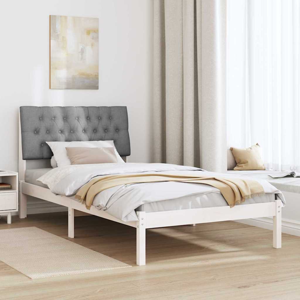Bettgestell mit gepolstertem Kopfteil Weiß 100 x 200 cm