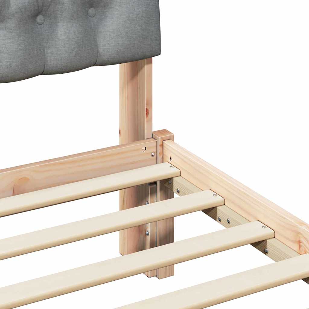 Bettgestell mit gepolstertem Kopfteil Braun 75 x 190 cm