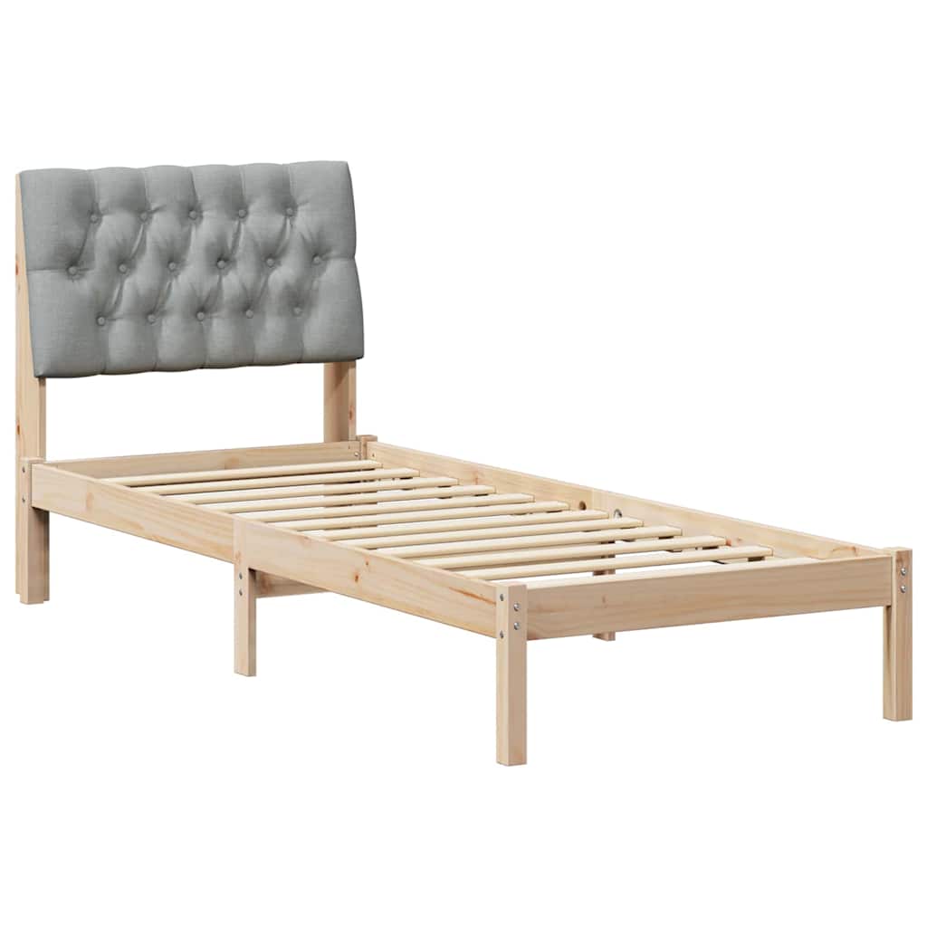 Bettgestell mit gepolstertem Kopfteil Braun 75 x 190 cm