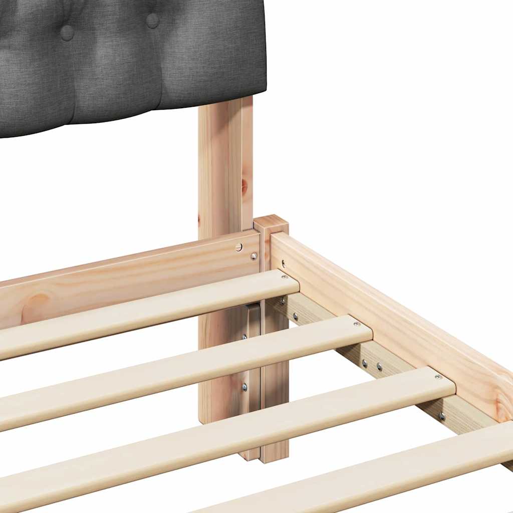 Bettgestell mit gepolstertem Kopfteil Braun 75 x 190 cm
