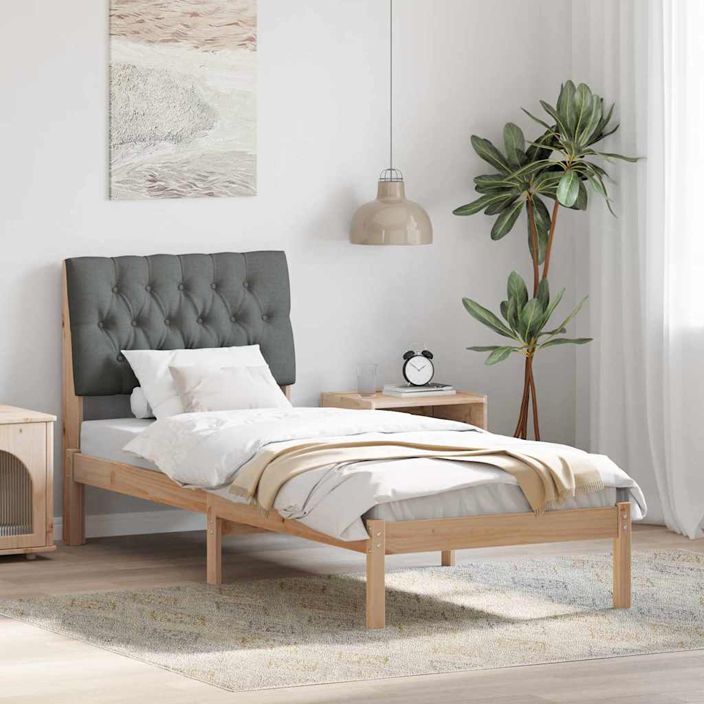 Bettgestell mit gepolstertem Kopfteil Braun 75 x 190 cm