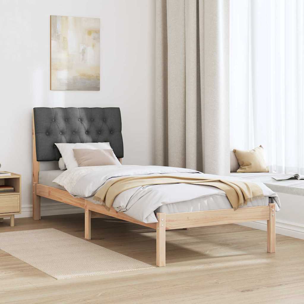 Bettgestell mit gepolstertem Kopfteil Braun 75 x 190 cm
