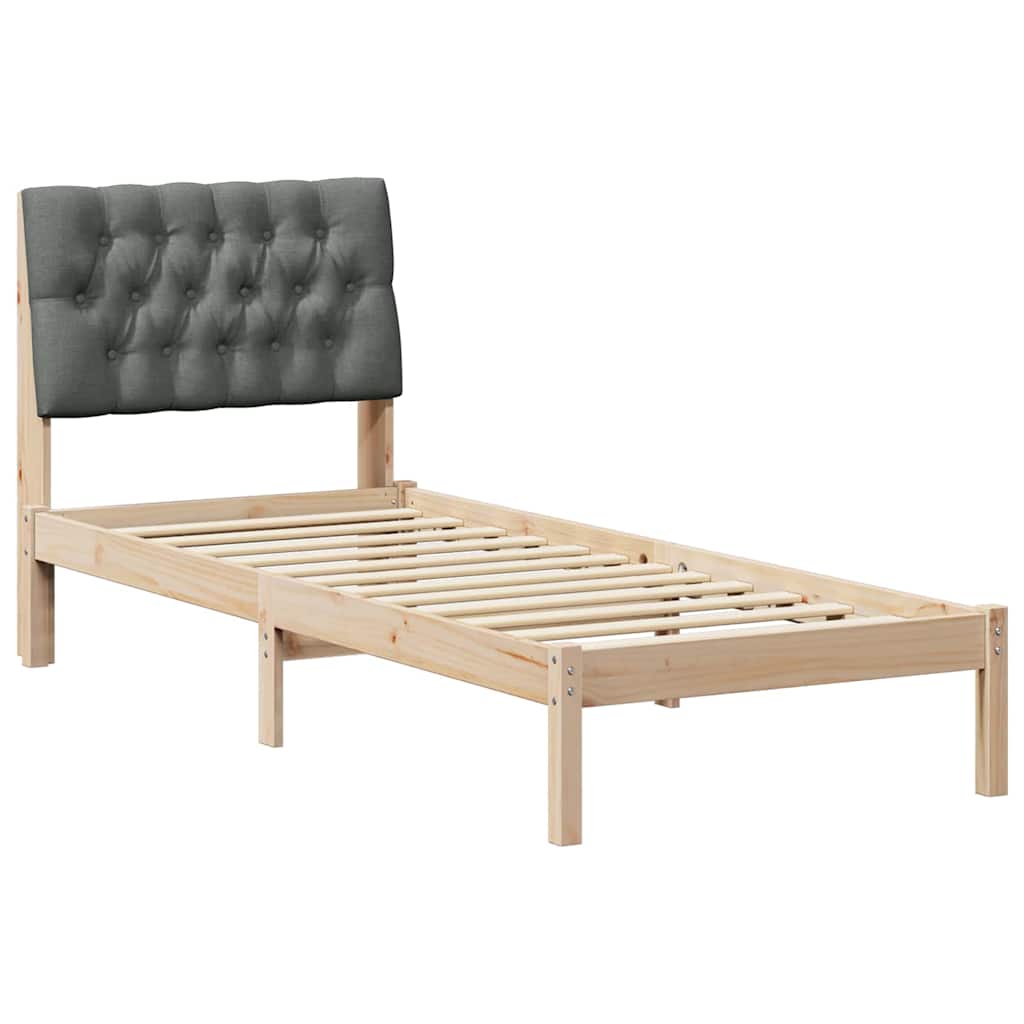 Bettgestell mit gepolstertem Kopfteil Braun 75 x 190 cm