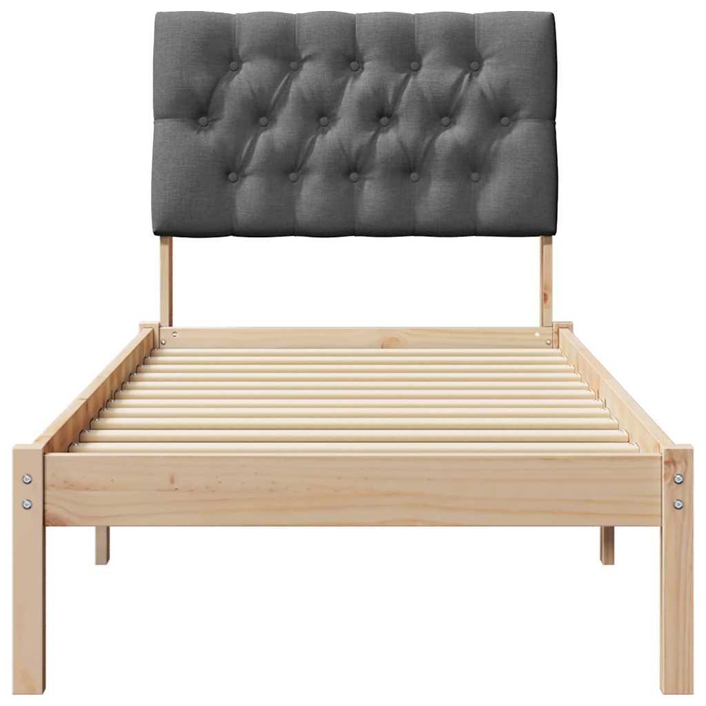 Bettgestell mit gepolstertem Kopfteil Braun 75 x 190 cm