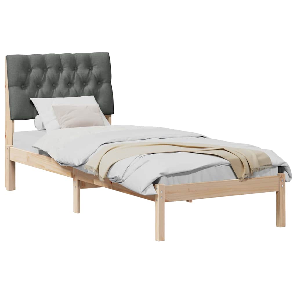 Bettgestell mit gepolstertem Kopfteil Braun 75 x 190 cm