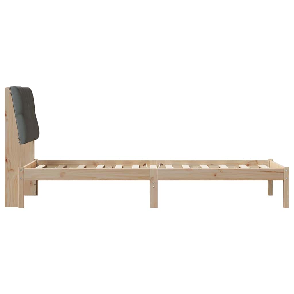 Bettgestell mit gepolstertem Kopfteil Braun 75 x 190 cm