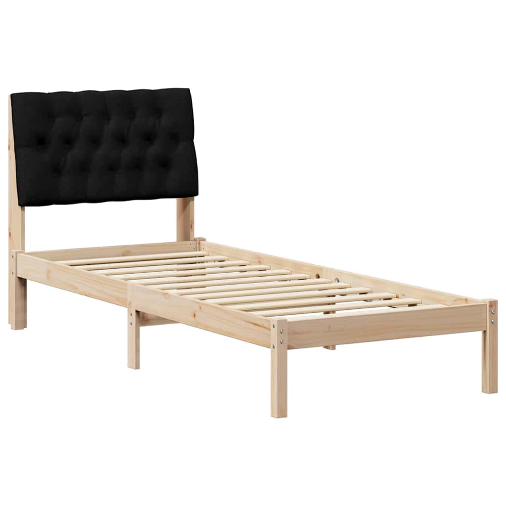 Bettgestell mit gepolstertem Kopfteil Braun 75 x 190 cm