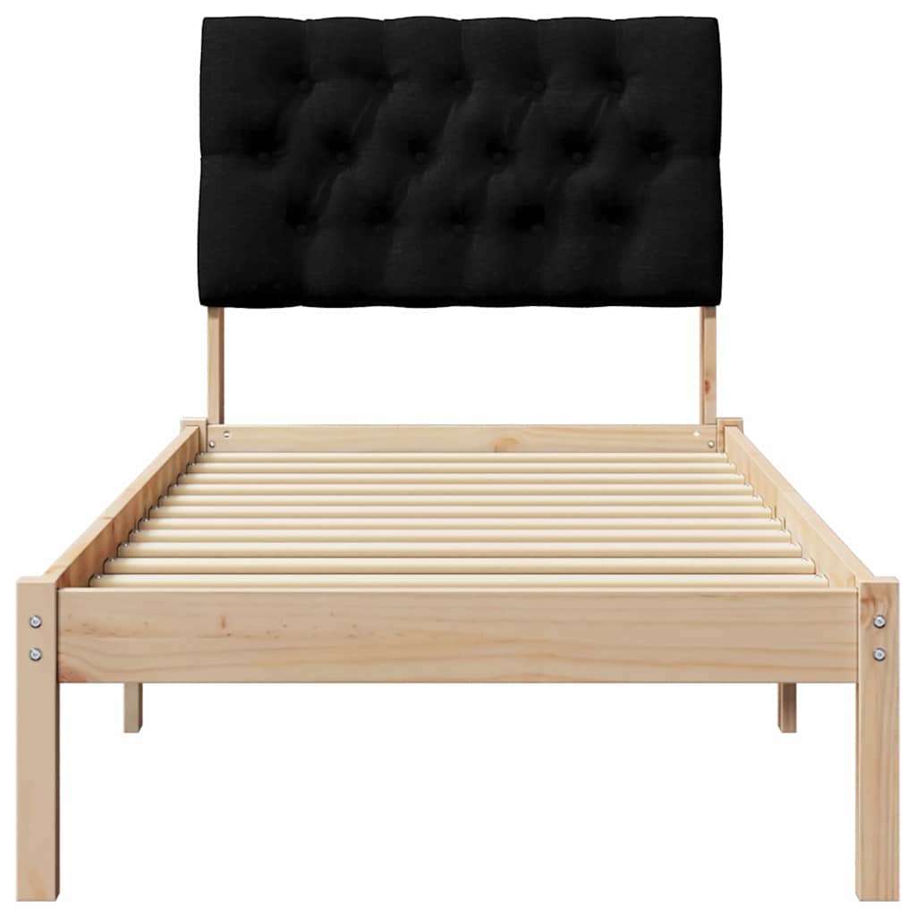 Bettgestell mit gepolstertem Kopfteil Braun 75 x 190 cm