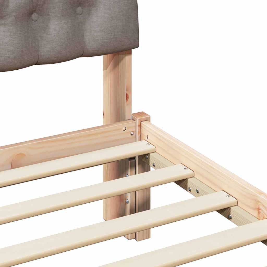 Bettgestell mit gepolstertem Kopfteil Braun 75 x 190 cm