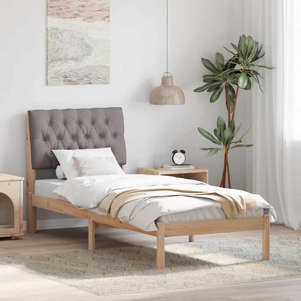 Bettgestell mit gepolstertem Kopfteil Braun 75 x 190 cm