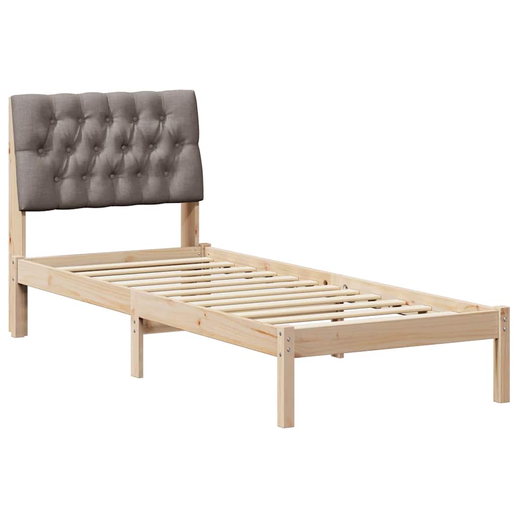 Bettgestell mit gepolstertem Kopfteil Braun 75 x 190 cm