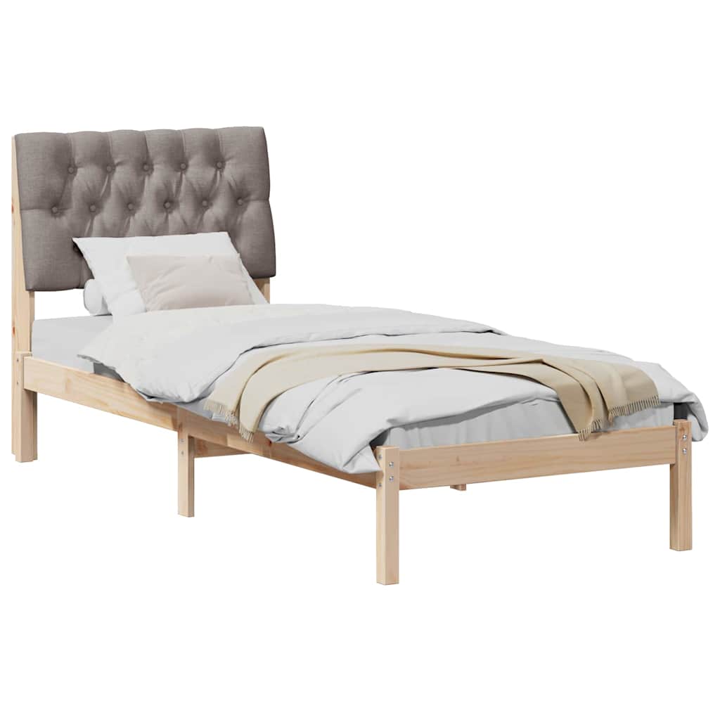 Bettgestell mit gepolstertem Kopfteil Braun 75 x 190 cm