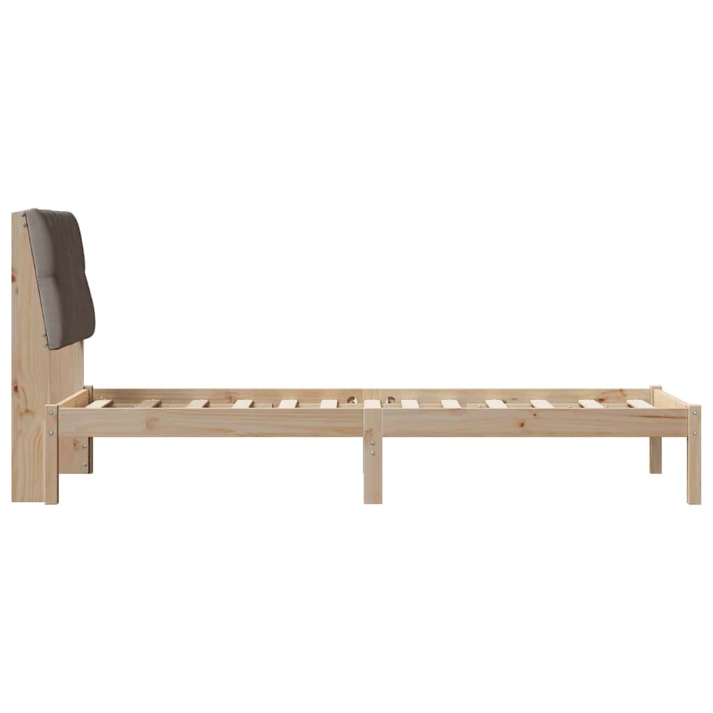 Bettgestell mit gepolstertem Kopfteil Braun 75 x 190 cm