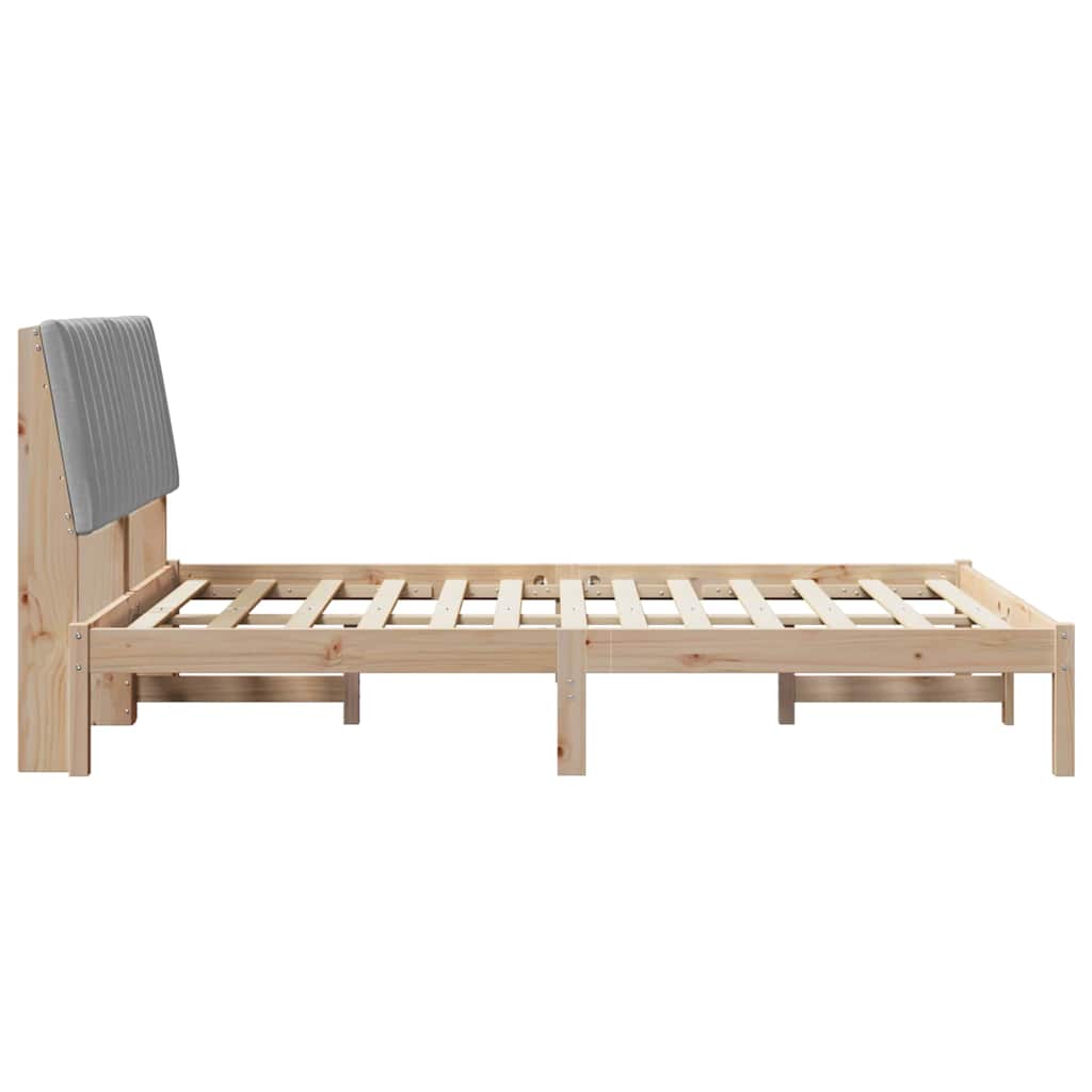 Bettrahmen mit Kopfteil Braun 135 x 190 cm Massives Kiefernholz