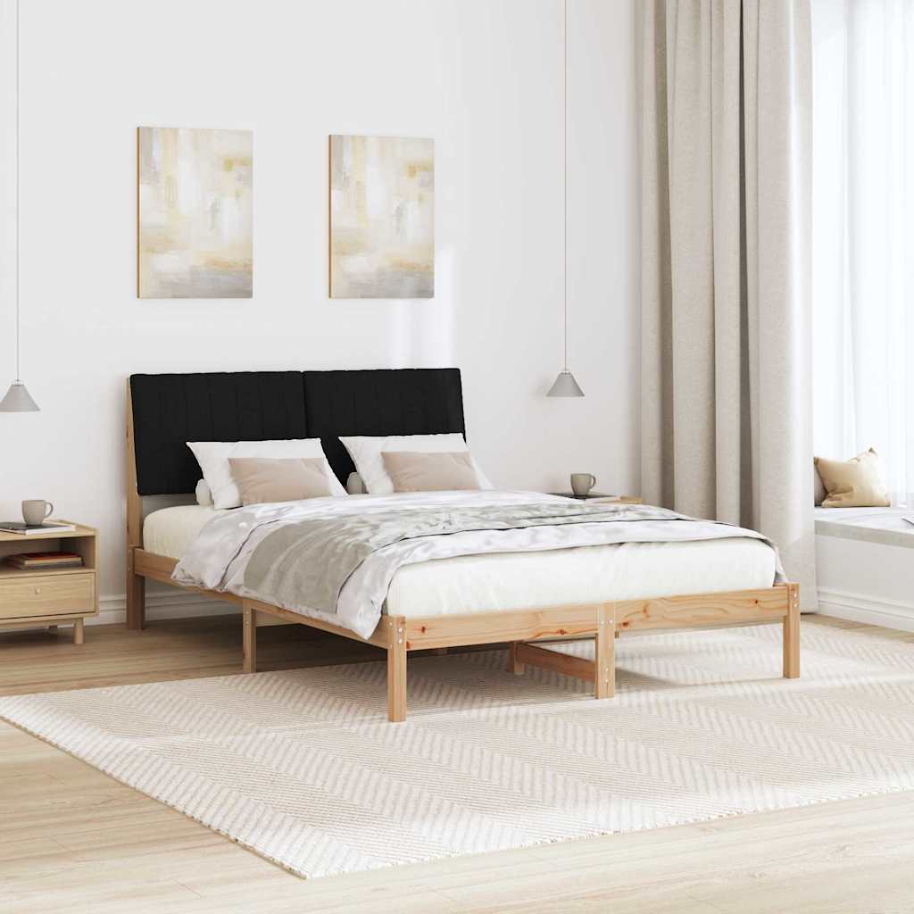 Bettrahmen mit Kopfteil Braun 135 x 190 cm Massives Kiefernholz