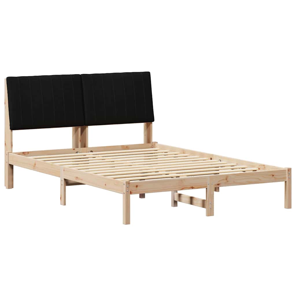 Bettrahmen mit Kopfteil Braun 135 x 190 cm Massives Kiefernholz