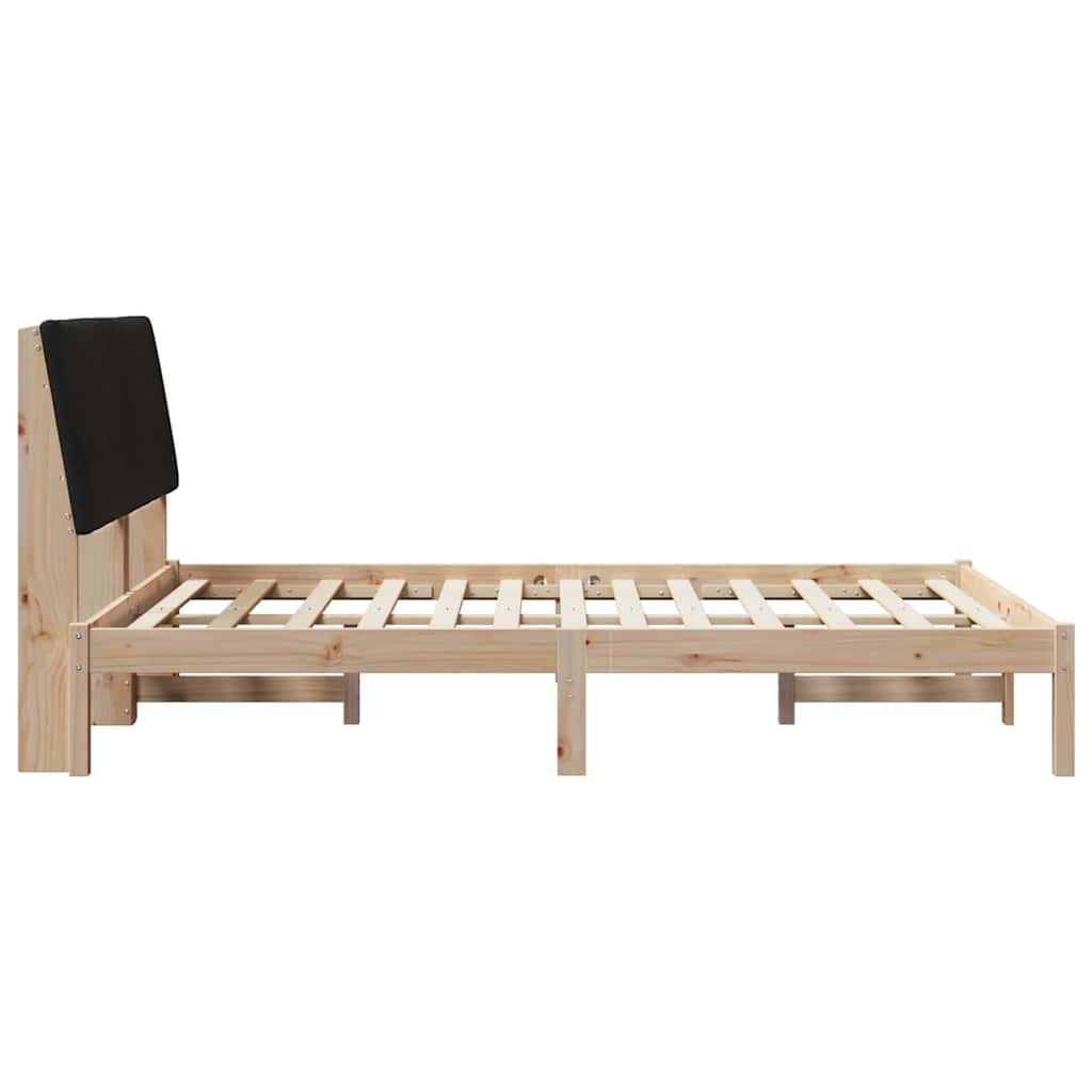 Bettrahmen mit Kopfteil Braun 135 x 190 cm Massives Kiefernholz