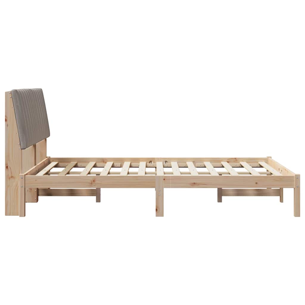 Bettrahmen mit Kopfteil Braun 135 x 190 cm Massives Kiefernholz