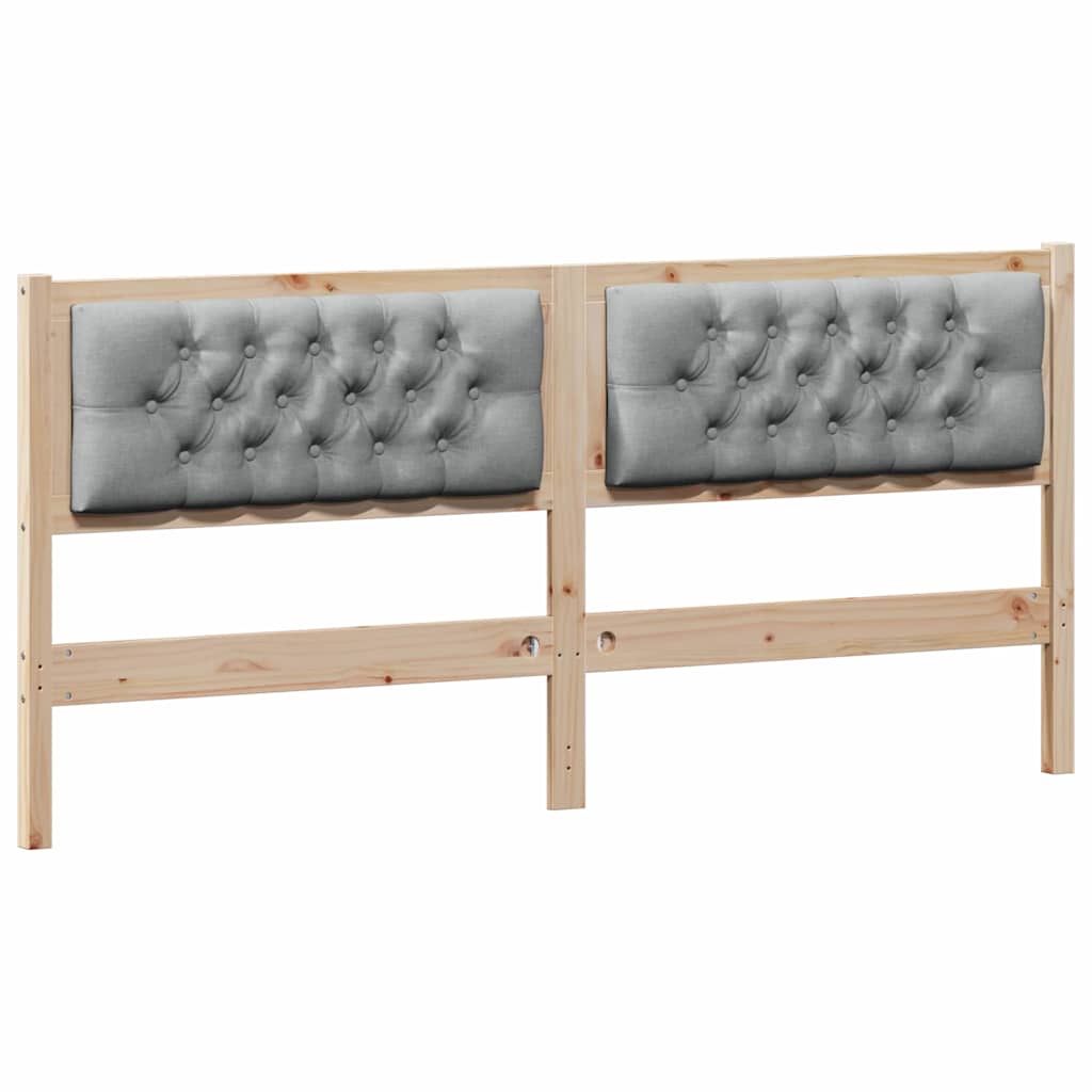 Kopfteil Sonstiges Braun und hellgrau 180 cm Massivholz Kiefer